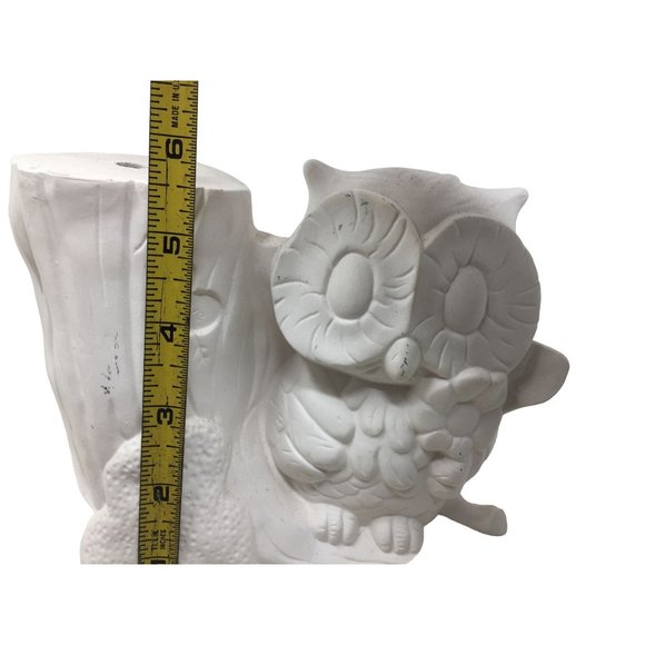 "Connie Loves Tom" Heart on Log with Owl Ceramic Gift or Decor - Cute Fun - Picture 8 of 8